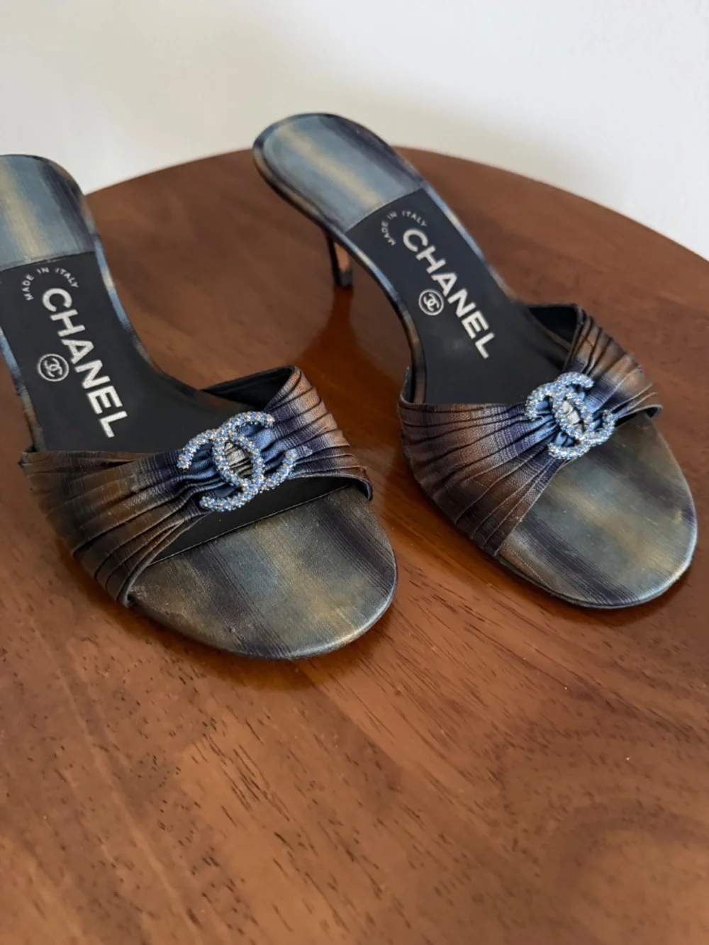 Vintage CHANEL Crystal CC Logo Heels | Euro 38